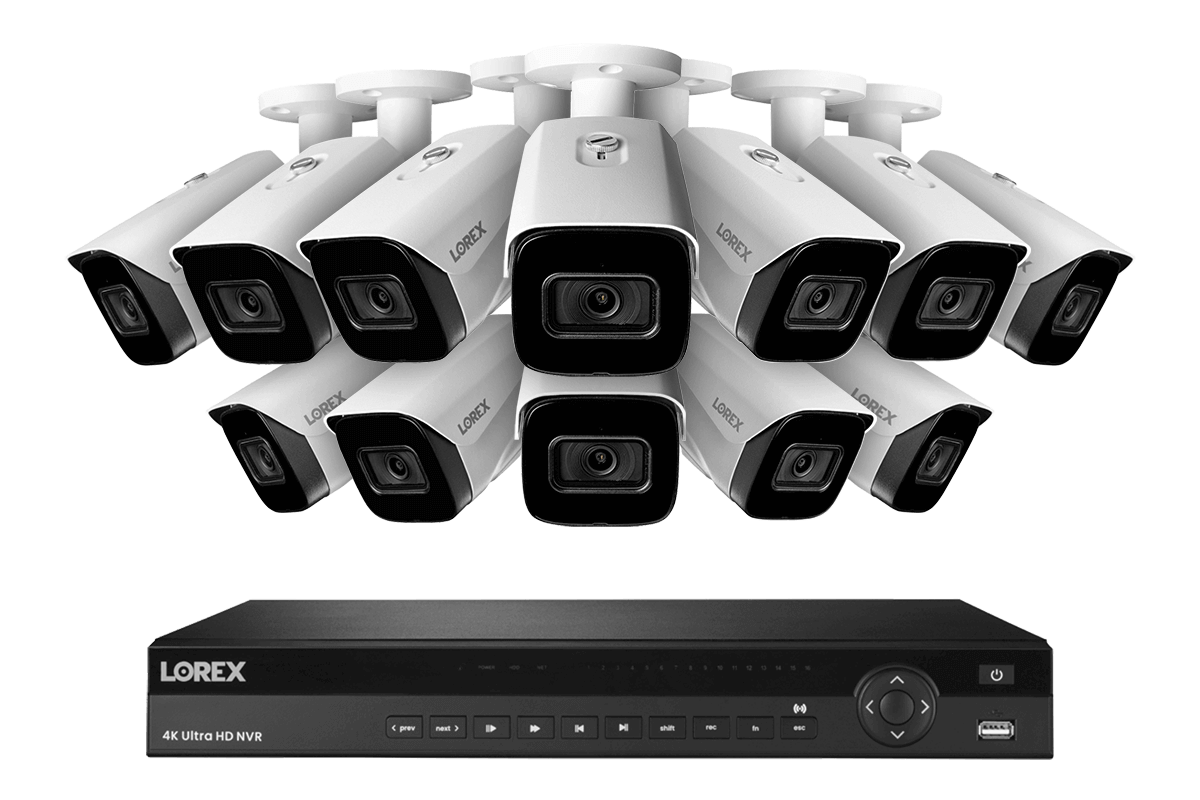 Lorex Nocturnal 3 4K (16 Camera Capable) 4TB NVR System with Smart IP Bullet Security Cameras with Listen-In Audio and 30FPS - Lorex Technology Inc.