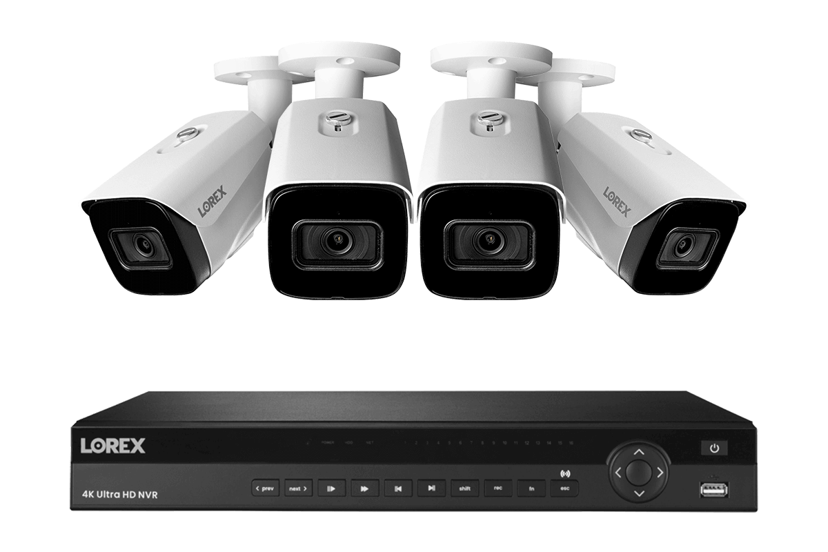 Lorex Nocturnal 3 4K (16 Camera Capable) 4TB NVR System with Smart IP Bullet Security Cameras with Listen-In Audio and 30FPS - Lorex Technology Inc.