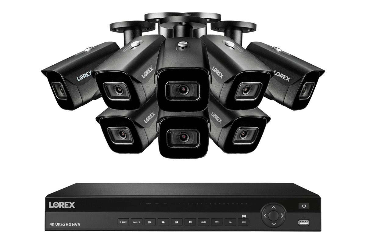 Lorex Nocturnal 3 4K (16 Camera Capable) 4TB NVR System with Smart IP Bullet Security Cameras with Listen-In Audio and 30FPS - Lorex Technology Inc.