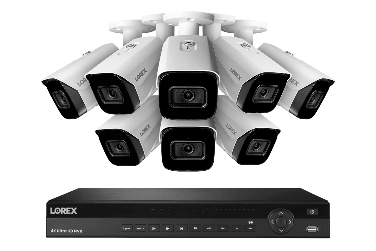 Lorex Nocturnal 3 4K (16 Camera Capable) 4TB NVR System with Smart IP Bullet Security Cameras with Listen-In Audio and 30FPS - Lorex Technology Inc.