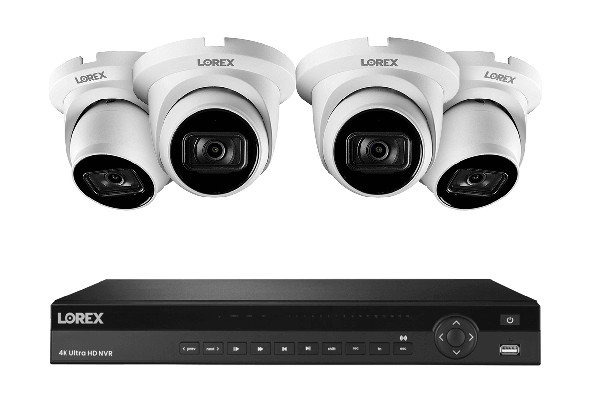 Lorex Nocturnal 3 4K (16 Camera Capable) 4TB NVR System with Smart IP Dome Security Cameras with Listen-In Audio and 30FPS - Lorex Technology Inc.