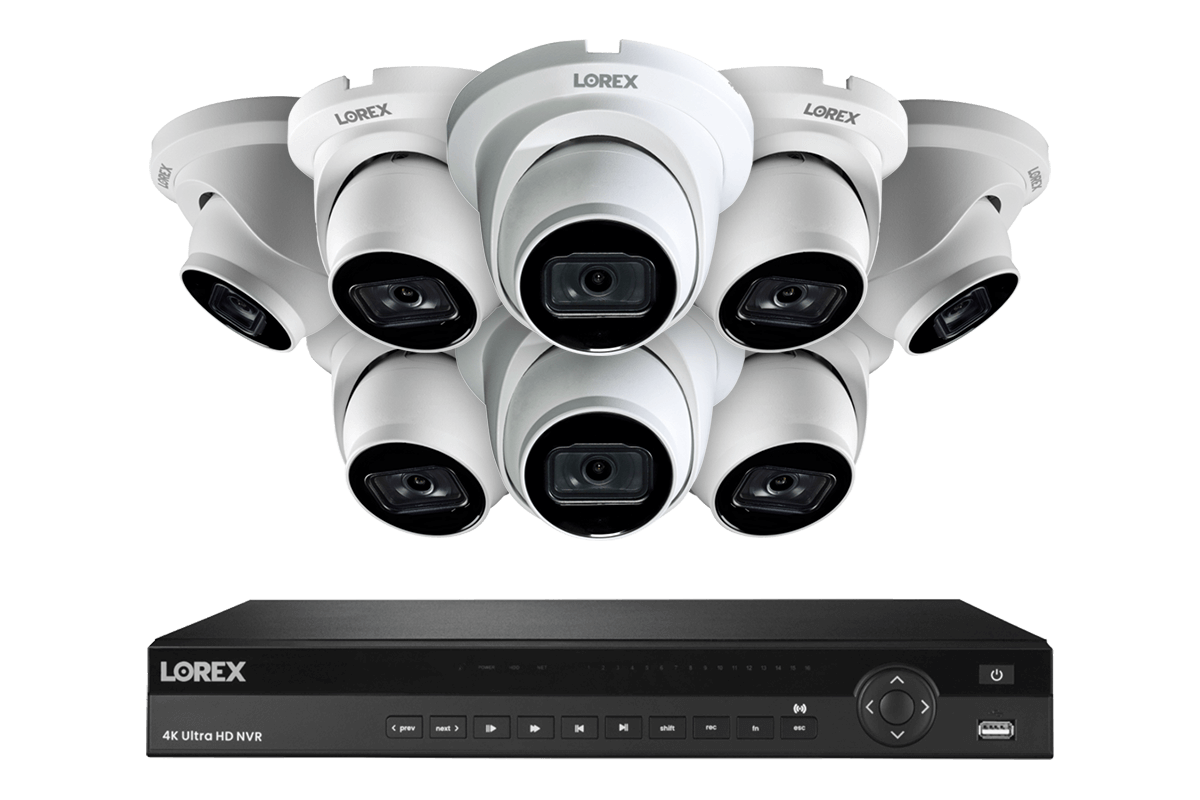 Lorex Nocturnal 3 4K (16 Camera Capable) 4TB NVR System with Smart IP Dome Security Cameras with Listen-In Audio and 30FPS - Lorex Technology Inc.