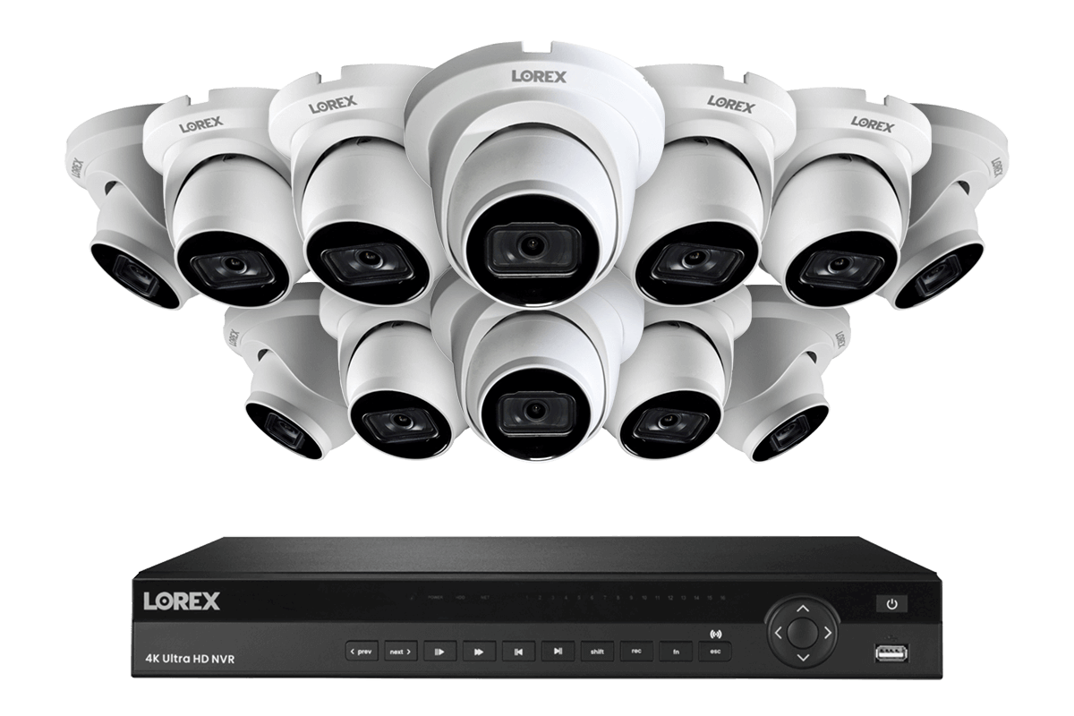 Lorex Nocturnal 3 4K (16 Camera Capable) 4TB NVR System with Smart IP Dome Security Cameras with Listen-In Audio and 30FPS - Lorex Technology Inc.