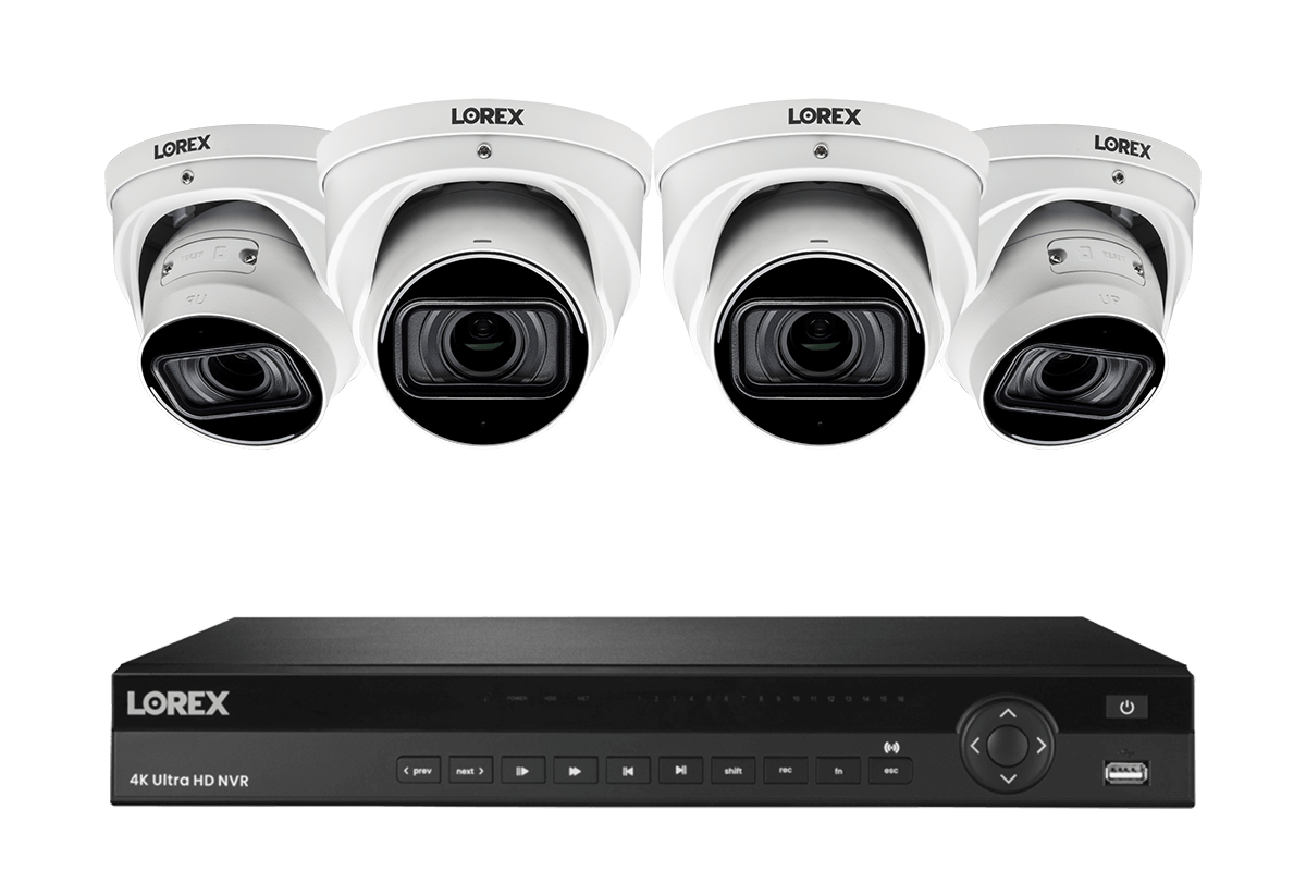 Lorex Nocturnal 3 4K (16 Camera Capable) 4TB Wired NVR System with Smart IP Dome Cameras, 30FPS Recording, Listen-in Audio and Motorized Varifocal Zoom Lenses - Lorex Technology Inc.