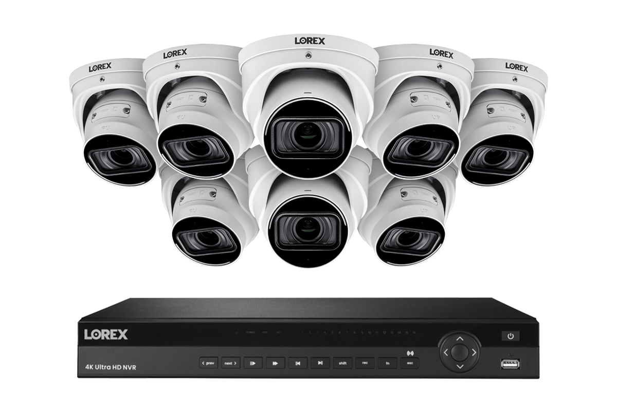 Lorex Nocturnal 3 4K (16 Camera Capable) 4TB Wired NVR System with Smart IP Dome Cameras, 30FPS Recording, Listen-in Audio and Motorized Varifocal Zoom Lenses - Lorex Technology Inc.