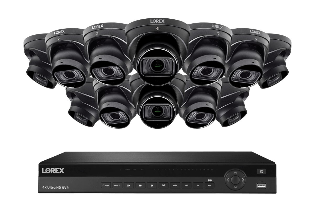 Lorex Nocturnal 3 4K (16 Camera Capable) 4TB Wired NVR System with Smart IP Dome Cameras, 30FPS Recording, Listen-in Audio and Motorized Varifocal Zoom Lenses - Lorex Technology Inc.