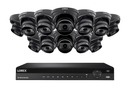 Lorex Nocturnal 3 4K (16 Camera Capable) 4TB Wired NVR System with Smart IP Dome Cameras, 30FPS Recording, Listen-in Audio and Motorized Varifocal Zoom Lenses - Lorex Technology Inc.